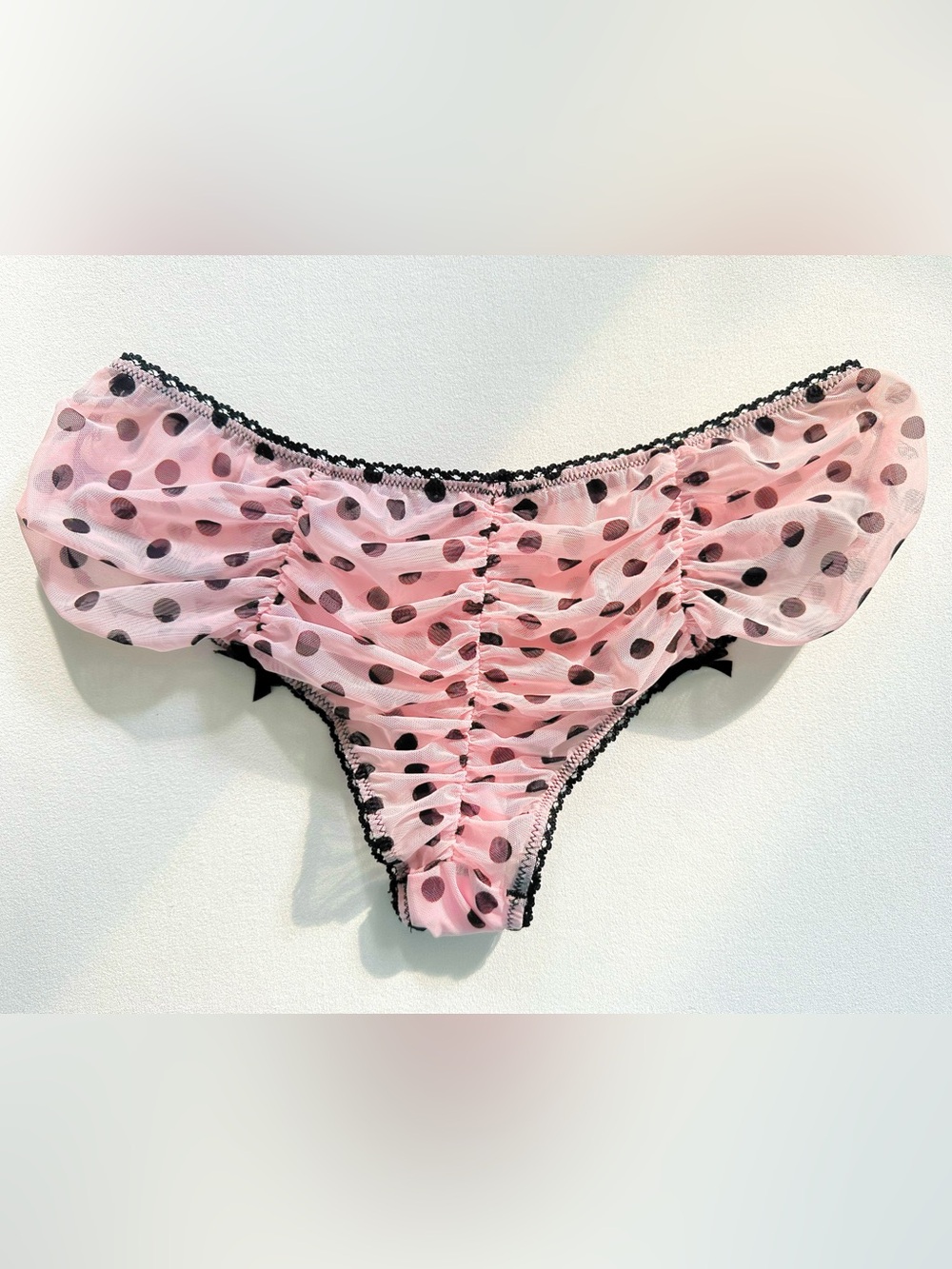 Victoria’s Secret Sexy Little Things Pink Polka Dot Ruched cheeky panties